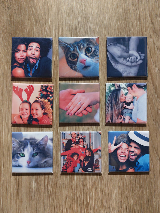 9 Magnets photo personnalisables - 50 x 50mm