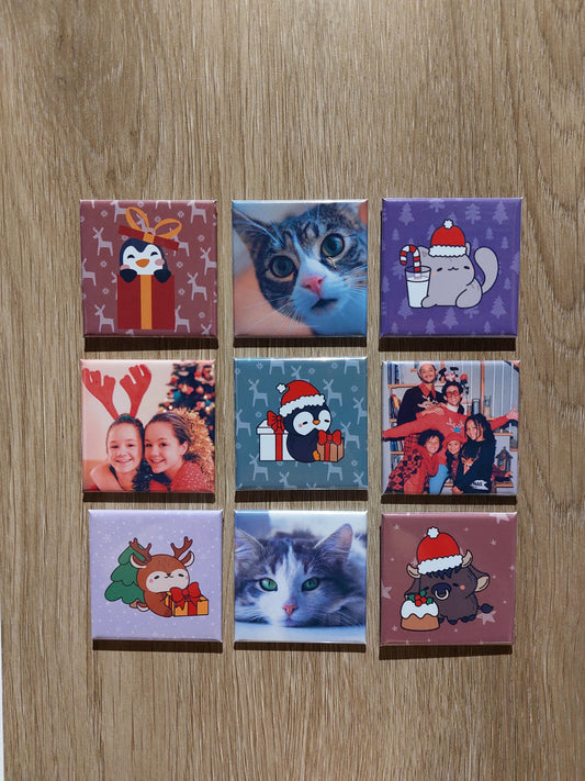 Pack de Noël - 9 Magnets - 50 x 50 mm